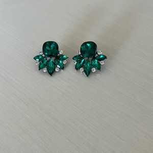 Green Statement Earrings